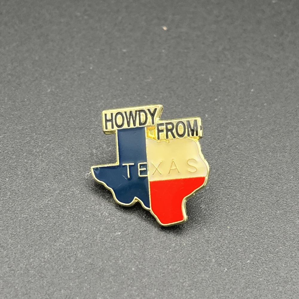 Howdy From Texas State Outline USA Lapel Hat Pin